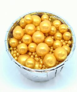Alternative view of Golden Pearl Sprinkles in Different Sizes