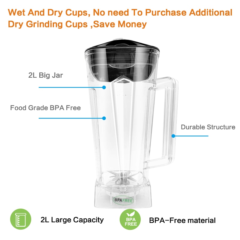 BPA Free 2200W Professional Blender - Image 8