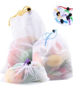 5 Pieces of Colorful Reusable Vegetable Bags